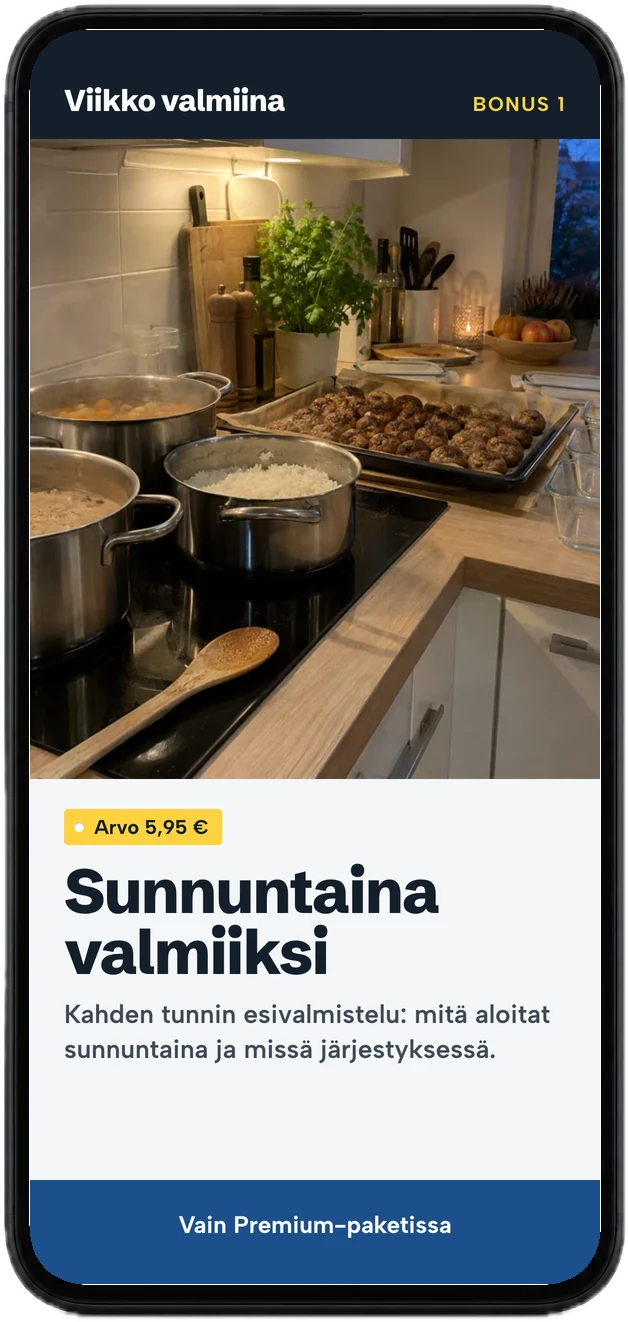 Bonusoppaan Sunnuntaina valmiiksi kansi puhelimessa