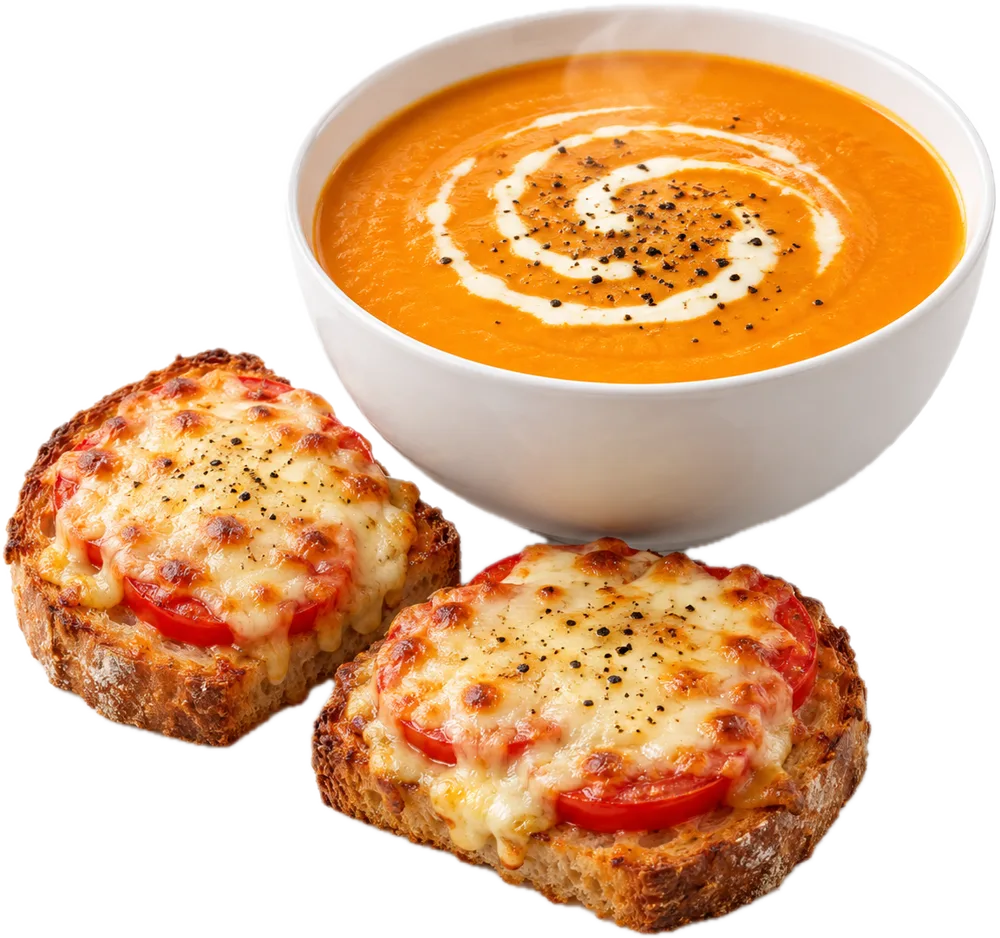 Porkkanasosekeitto ja lämpimät juustoleivät